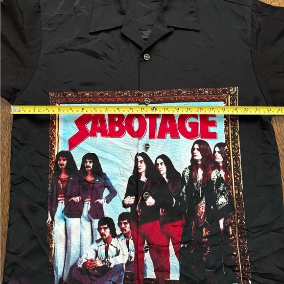Vintage BLACK SABBATH SABOTAGE Dragonfly Button Up Shirt - Picture 7 of 8